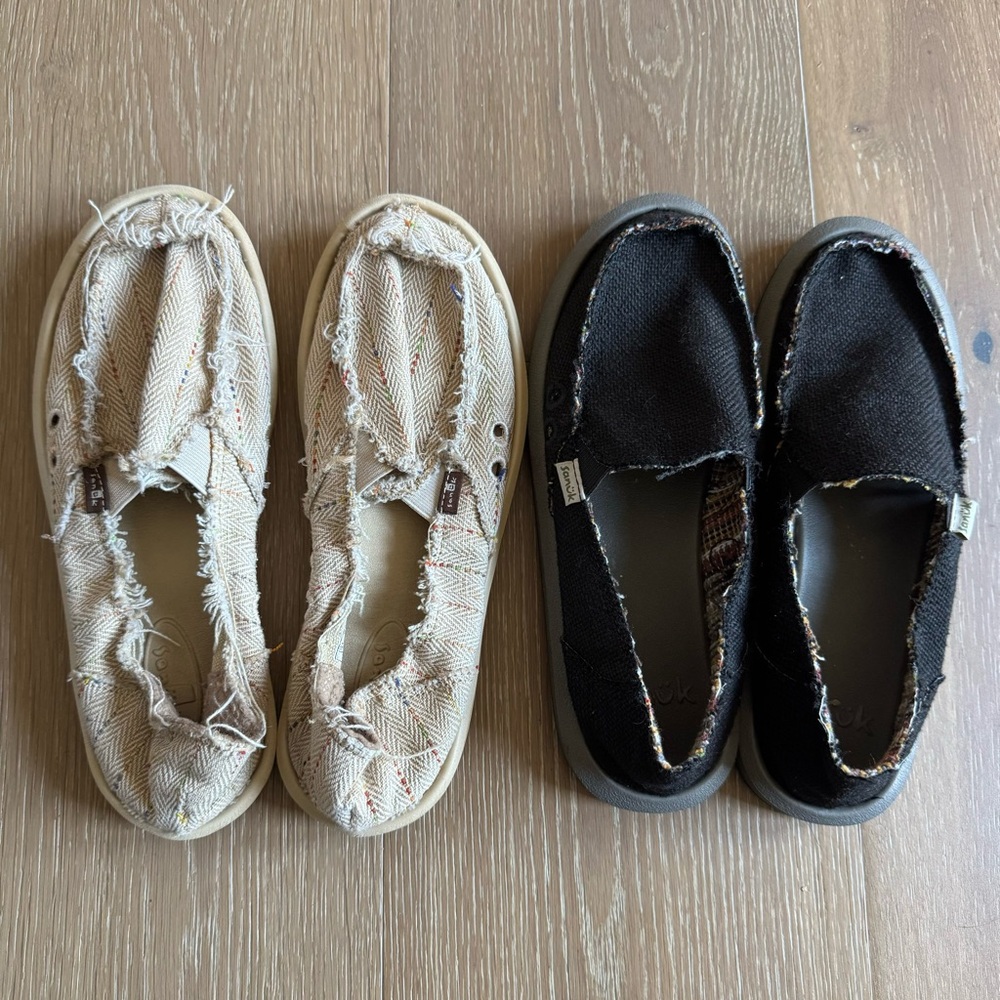 Sanuk Hemp Loafer/Slippers 2 Pairs